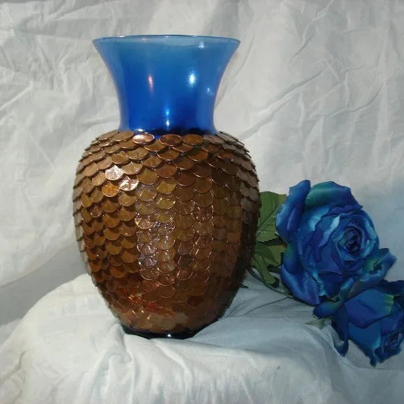 Coin Vase Collectible Handmade Art Glass